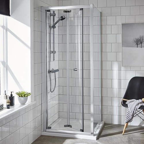 Nuie Enclosures Shower Enclosure With Bi-Fold Door (800x800mm).