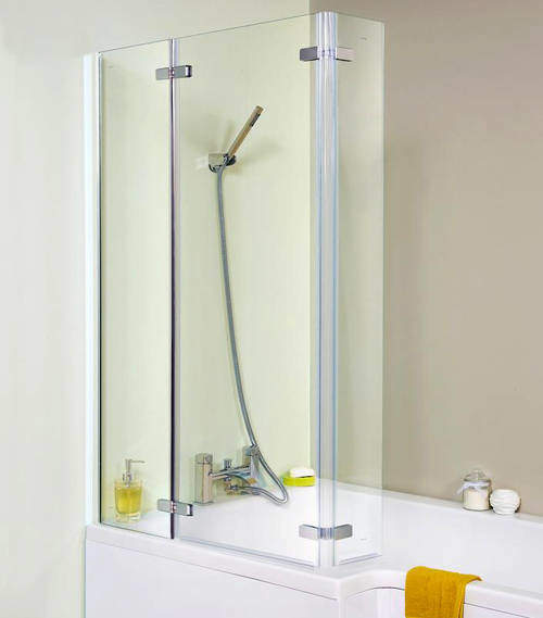 Nuie Bath Screens Ella Square Shower Bath Screen (1400x800mm).