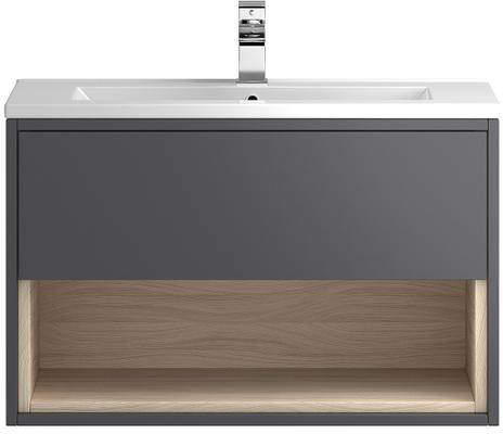 HR Coast Wall Hung 800mm Vanity Unit & Basin Type 1 (Grey Gloss).