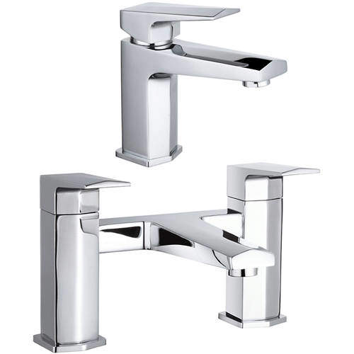 Nuie Hardy Designer Basin & Bath Filler Tap (Chrome).