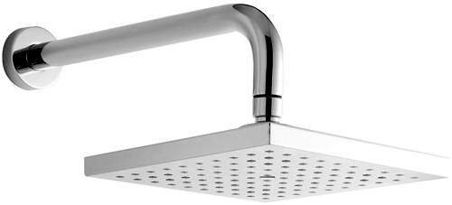 Component Square Shower Head With Arm (200x200mm, Chrome).