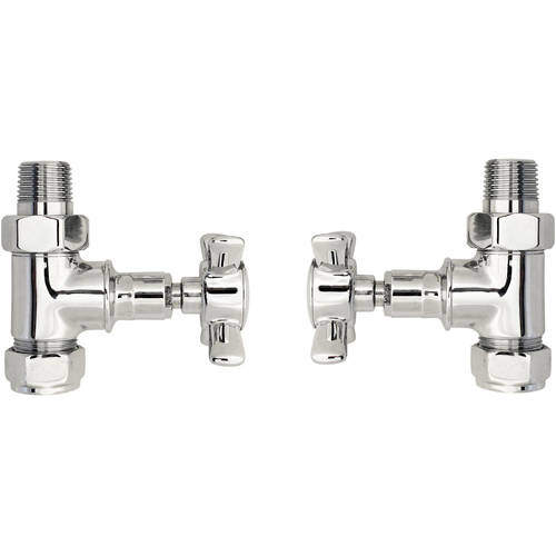 HR Traditional Victorian Crosshead Radiator Valve Pack (Pair, Chrome).