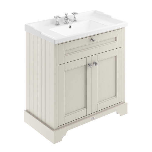 Old London Furniture Vanity Unit With Basins 800mm (Sand, 3TH).