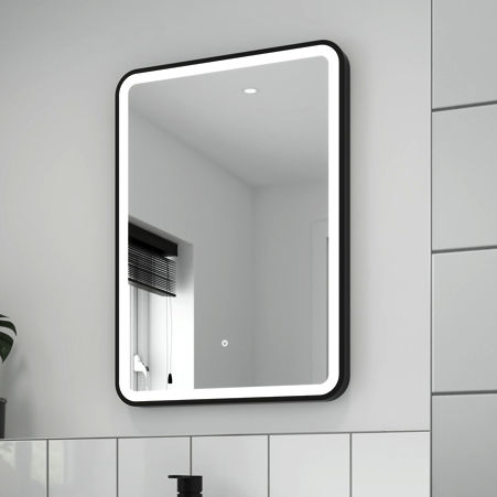 Nuie Furniture LED Mirror 500x700mm (Black).