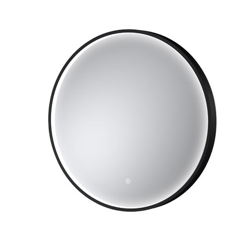 Nuie Furniture Round Illuminated Mirror (600mm, Black).
