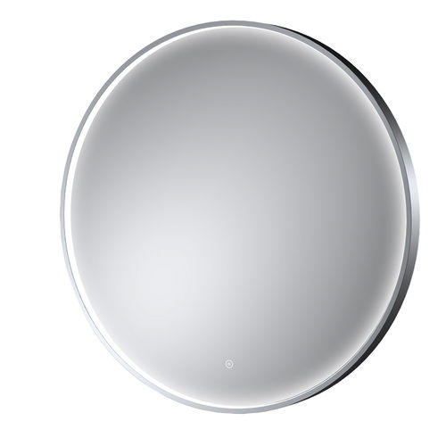 Nuie Furniture Round Illuminated Mirror (800mm, Chrome).