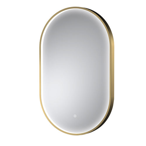 Nuie Furniture LED Mirror With Demister (500x800mm, Br Brass).