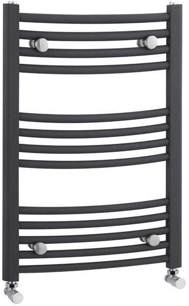 Crown Radiators Curved Ladder Towel Radiator (Anthracite). 700x500mm.