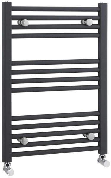 Crown Radiators Straight Ladder Towel Radiator (Anthracite). 700x500mm.