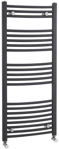 Crown Radiators Curved Ladder Towel Radiator (Anthracite). 1150x500mm.