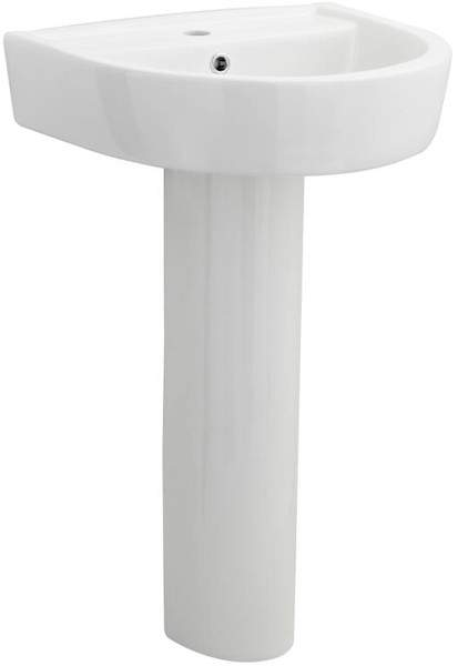 Premier Ceramics Basin & Full Pedestal (1 Tap Hole, 520mm).