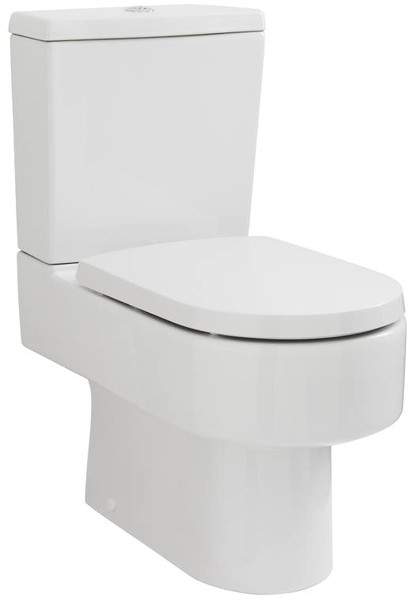 Premier Ceramics Semi Flush To Wall Toilet Pan With Cistern & Luxury Seat.