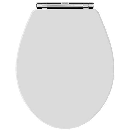 Old London Furniture Carlton Soft Close Toilet Seat, Chrome Hinge (White).