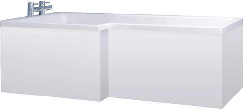Crown Bath Panels Square Side Shower Bath Panel (White, 1500mm).