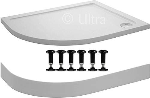 Crown Trays Easy Plumb Offset Quad Shower Tray. 900x800x40mm (LH).