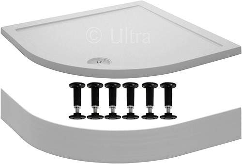 Crown Trays Easy Plumb Quadrant Shower Tray. 900x900x40mm.