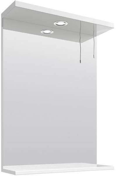 Italia Furniture Vanity Mirror With Shelf & Light (550x750mm, White).