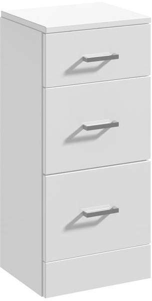 Italia Furniture 3 Drawer Bathroom Storage Unit (766x350x300mm, White).