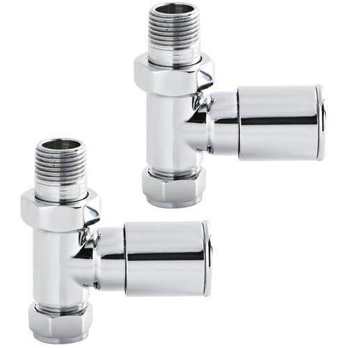 Towel Rails Modern Radiator Valves (Straight, Chrome).