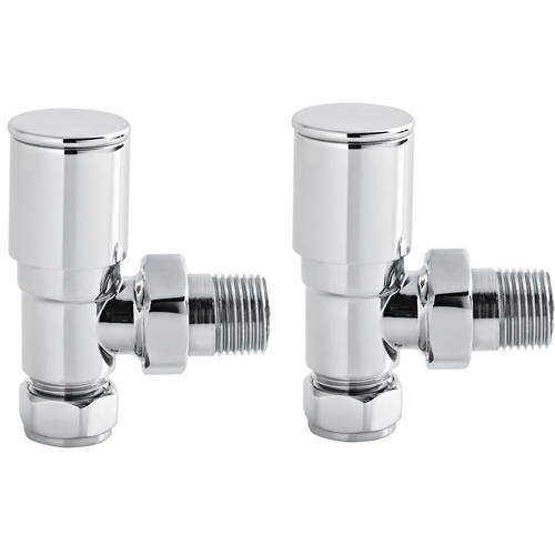 Towel Rails Modern Radiator Valves (Angled, Chrome).