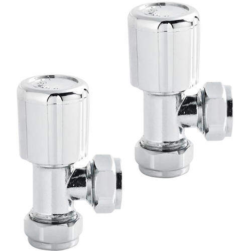 Towel Rails Radiator Valves (Angled, Chrome).