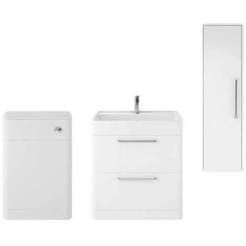 Hudson Reed Solar Floor Standing 800mm Vanity Unit, BTW & Tall Unit (White).