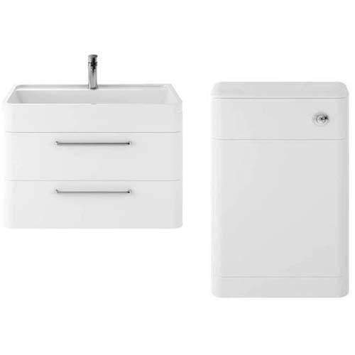 Hudson Reed Solar Wall Hung 800mm Vanity Unit & BTW Pack (Pure White).