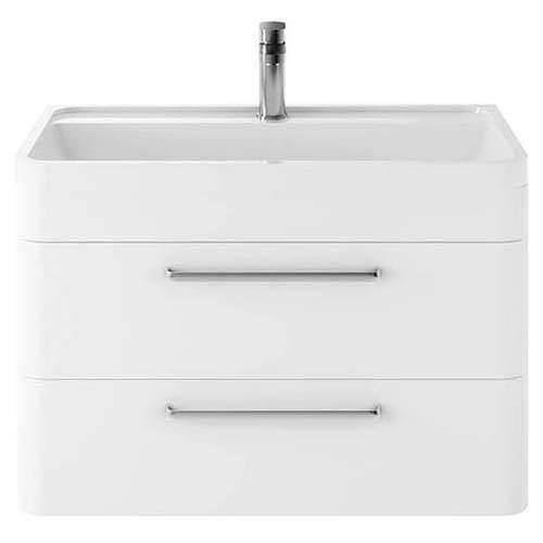 Hudson Reed Solar Wall Hung Vanity Unit & Basin 800mm (Pure White).