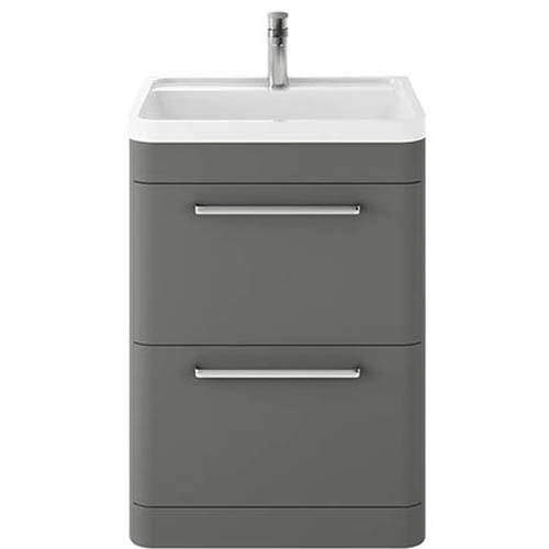 Hudson Reed Solar Floor Standing Vanity Unit & Basin 600mm (Cool Grey).