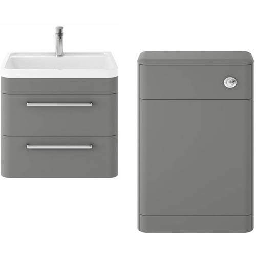 Hudson Reed Solar Wall Hung 600mm Vanity Unit & BTW Pack (Cool Grey).