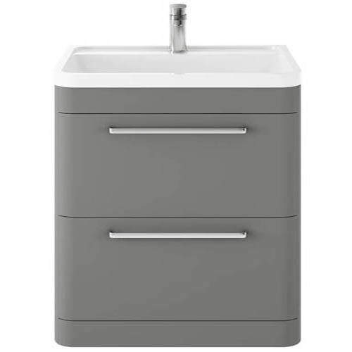 Hudson Reed Solar Floor Standing Vanity Unit & Basin 800mm (Cool Grey).