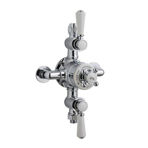 Hudson Reed Topaz Thermostatic Shower Valve With White Handles (2 Way).