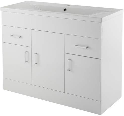 Premier Eden Vanity Unit With Doors & Basin (White). 1000x800mm.