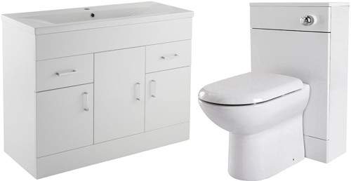 Premier Eden 1000mm Vanity Unit Suite With BTW Unit, Pan & Seat.