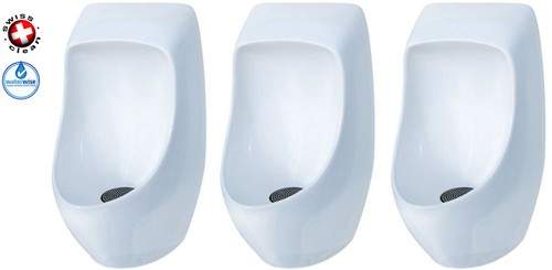 3 x Ceramic Urinal With Trap & ActiveCube. Waterless Urinal UM-URINAL-04X3