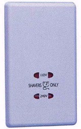 Shaver Showerpoint 240/115V white shaver socket with transformer.
