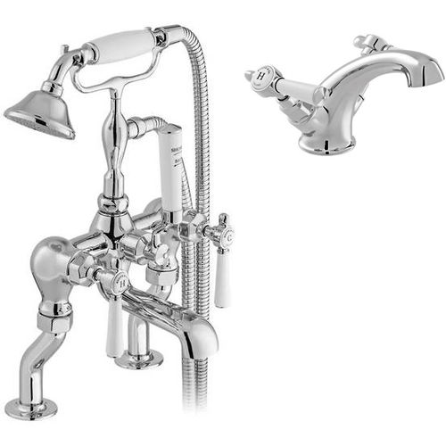 Vado Axbridge Basin & Bath Shower Mixer Tap Pack With Lever Handles (Chrome).