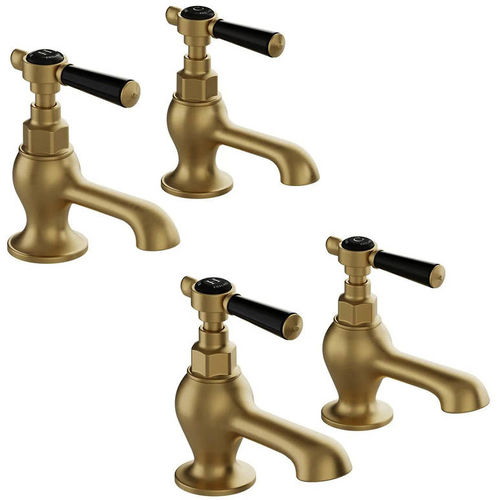 Vado Axbridge Basin & Bath Tap Pack With Lever Handles (Brushed Brass).