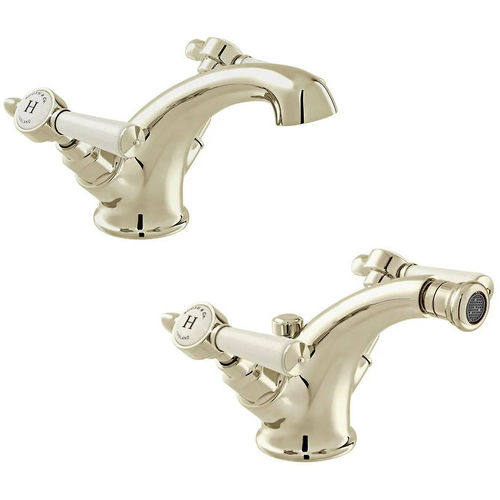 Vado Axbridge Mono Basin & Bidet Tap Pack With Lever Handles (Bright Nickel).