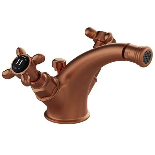 Vado Axbridge Mono Bidet Mixer Tap With Pop Up Waste & Crosshead Handles (Brushed Bronze).