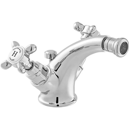 Vado Axbridge Mono Bidet Mixer Tap With Pop Up Waste & Crosshead Handles (Chrome).