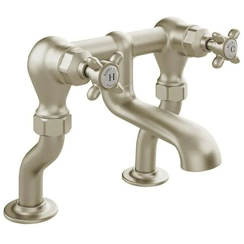 Vado Axbridge Bath Filler Tap With Crosshead Handles (Brushed Nickel).