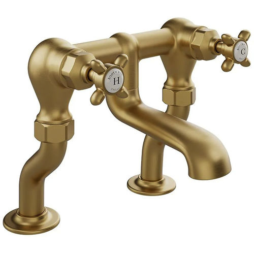 Vado Axbridge Bath Filler Tap With Crosshead Handles (Brushed Brass).
