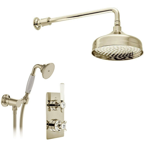 Vado Axbridge Thermostatic Shower Valve With Mini Kit & Fixed Head (Bright Nickel).