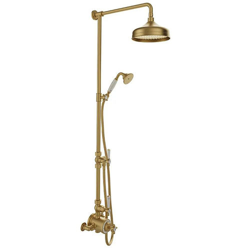 Vado Axbridge Thermostatic Shower Column With 2 Outlets (Brushed Brass).