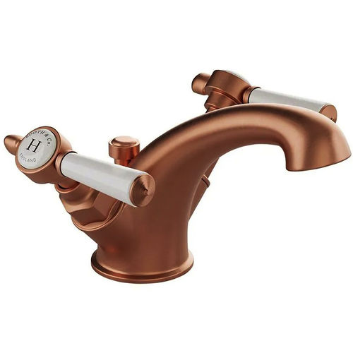 Vado Axbridge Mono Basin Mixer Tap With Pop Up Waste & Lever Handles (Brushed Bronze).