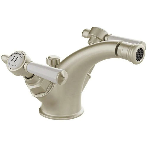 Vado Axbridge Mono Bidet Mixer Tap With Pop Up Waste & Lever Handles (Brushed Nickel).