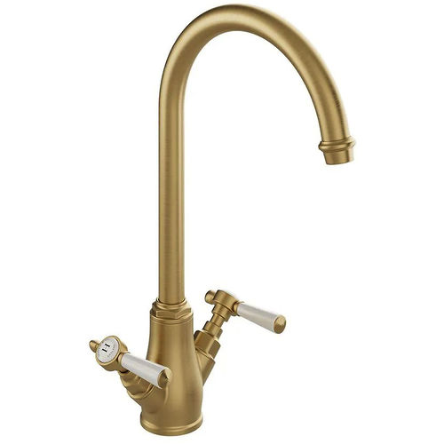 Vado Axbridge Kitchen Mixer Tap With Lever Handles (Brushed Brass).