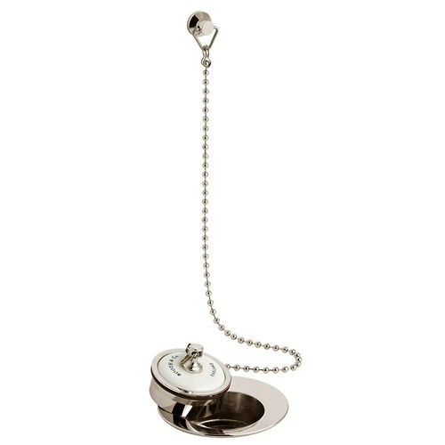 Vado Axbridge Basin Waste With Ceramic Plug & Chain (Bright Nickel & White).