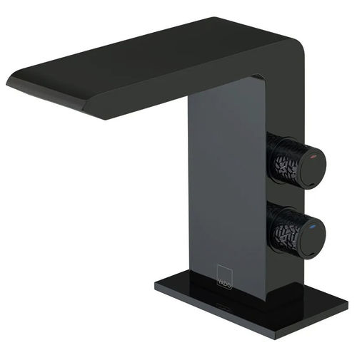 Vado Omika Noir Mono Basin Mixer Tap (Polished Black).
